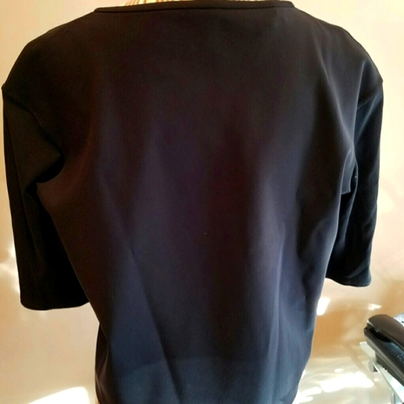 Lululemon Black Crop Three Quarter Ribbed Sleeve Drop Shoulder Top - Picture 3 of 10